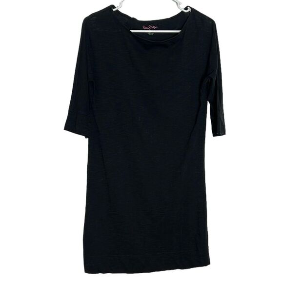 Lilly Pulitzer Black Cassie 100% Pima Cotton Dress Size XS - Picture 3 of 13